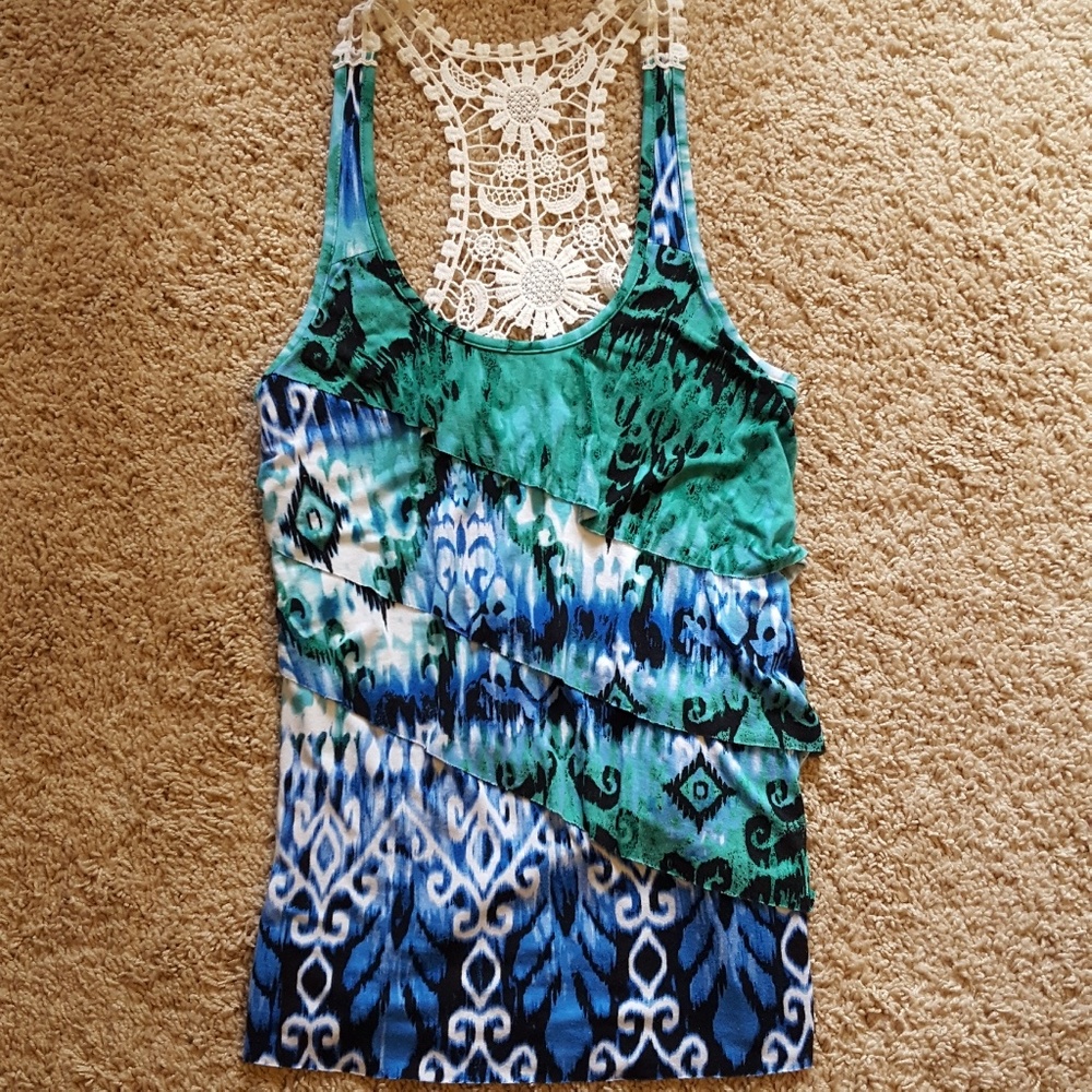Iz Byer Ruffled Tank - Picture 2 of 4